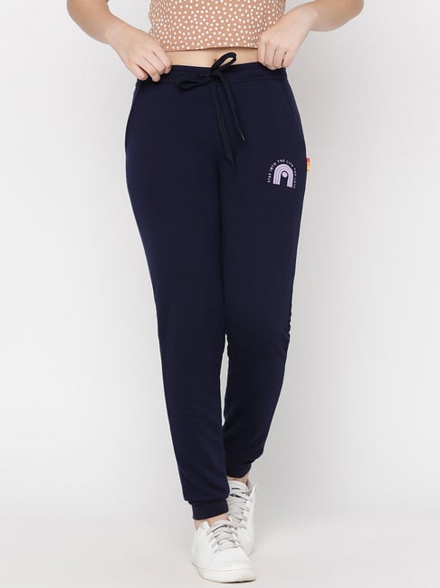 Kids Ladies Navy Sweatpants Lil Tomatoes Girls Navy Solid Joggers - Main Image