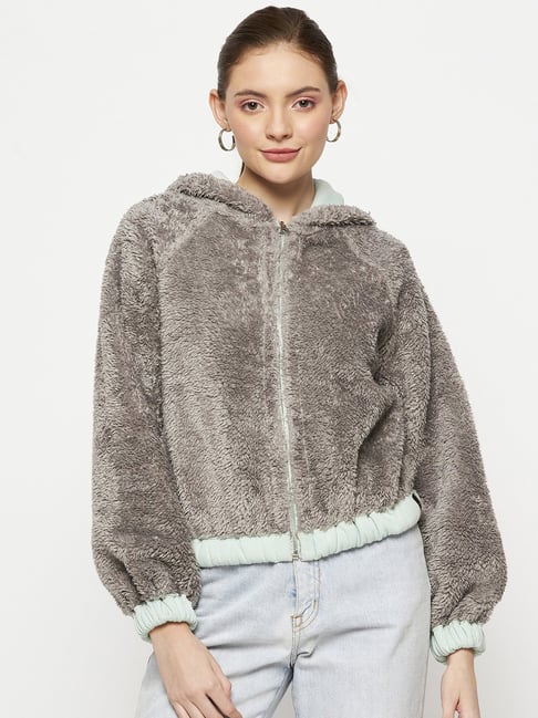 Buy Camla Grey Regular Fit Hoodie for Women Online Tata CLiQ