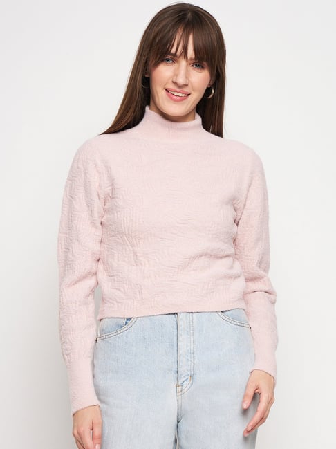 MADAME Peach Regular Fit Sweater