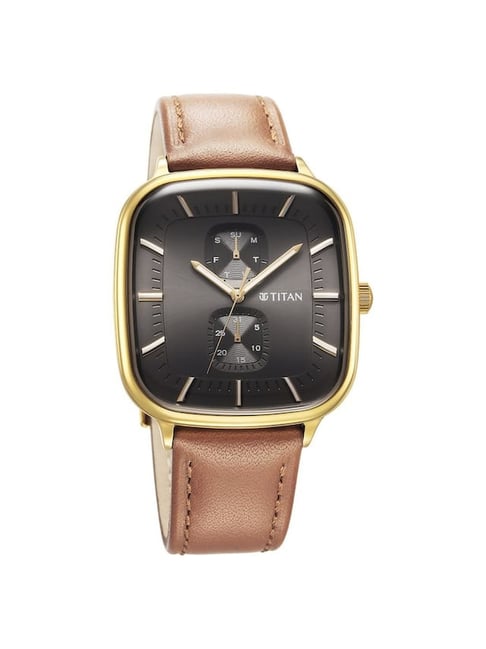 Titan leather discount watches for gents