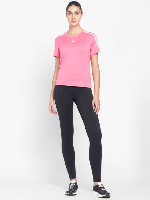 Buy adidas Pink Logo Print Sports T-Shirt for Women Online @ Tata CLiQ