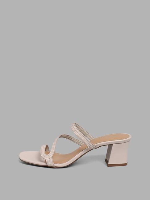 Womens Anna Ivory Satin Mid-heel Strappy Dress Sandal | Nina Shoes