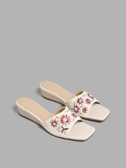 Women's Flower Decor Slide Sandals Fashion Slip Beach Shoes - Temu