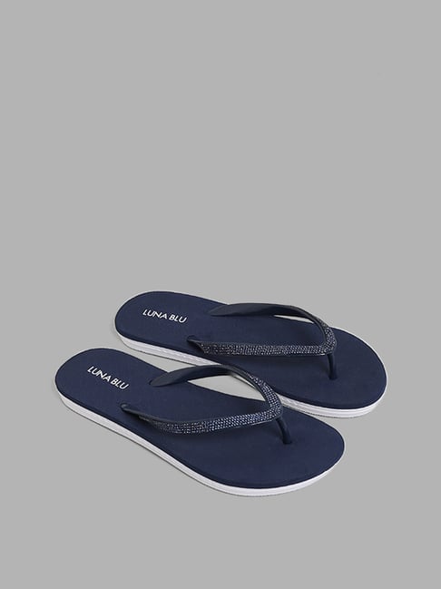 Navy wedge 2024 flip flops