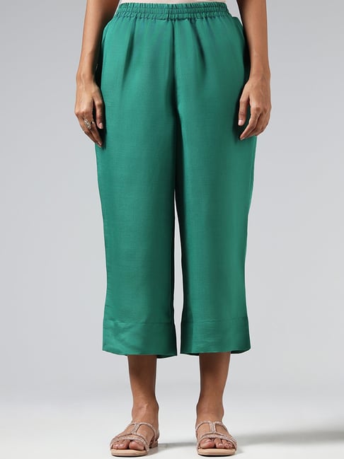 YOZLY Women's Rayon Solid Green & Turquoise Palazzo Pants Free Size (Pack  of 2) : Amazon.in: Fashion
