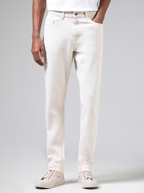 White Denim jeans bell bottom wide leg pant for women