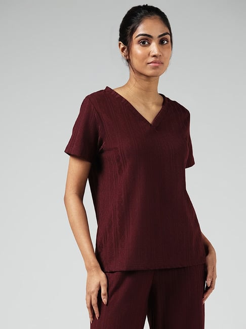 Buy Wunderlove by Westside Wine Self Textured Top for Online @ Tata CLiQ