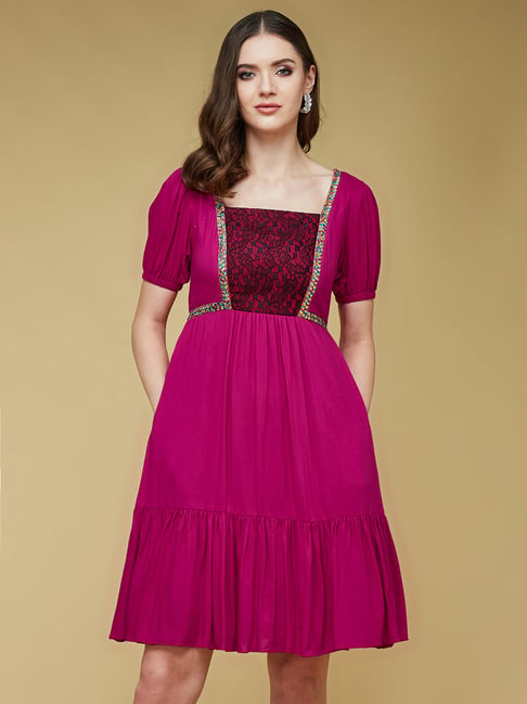 Parineeti Chopra Wear Dark Pink Readymade Gown