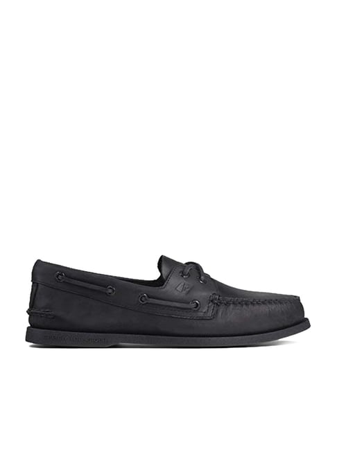 All black sperry sales boat shoes