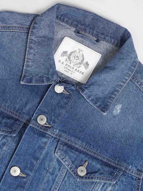 Buy U.S. Polo Assn. Denim Co. Blue Cotton Regular Fit Denim Jacket for Mens Online Tata CLiQ