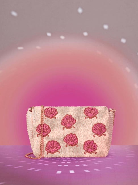 Accessorize London Pink Polyester Embellished Clutch-picture-31