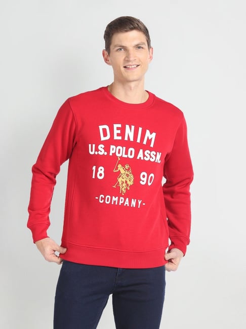 U.S. Polo Assn. Denim Co. Red Cotton Regular Fit Printed Sweatshirt-picture-29