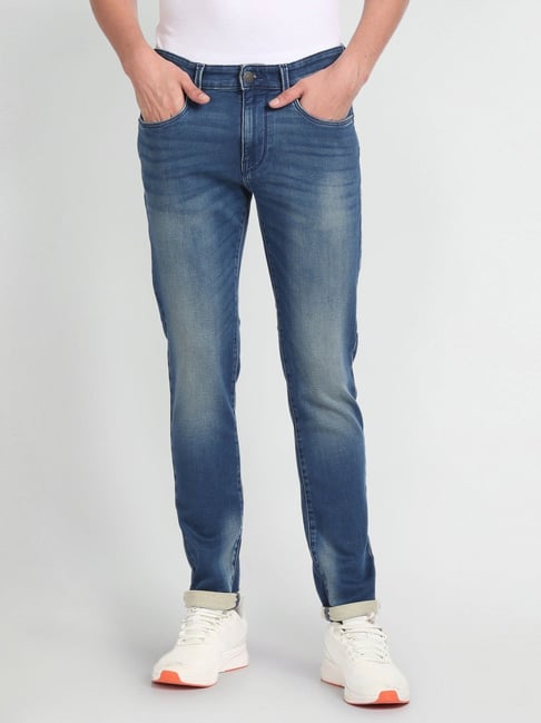 Buy Polo Denim Blue Cotton Slim Tapered Fit Jeans