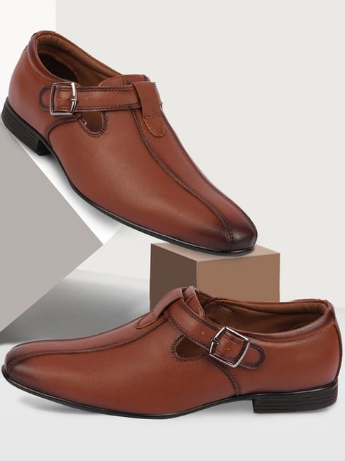 Fausto Men's Tan Monk Shoes-picture-31