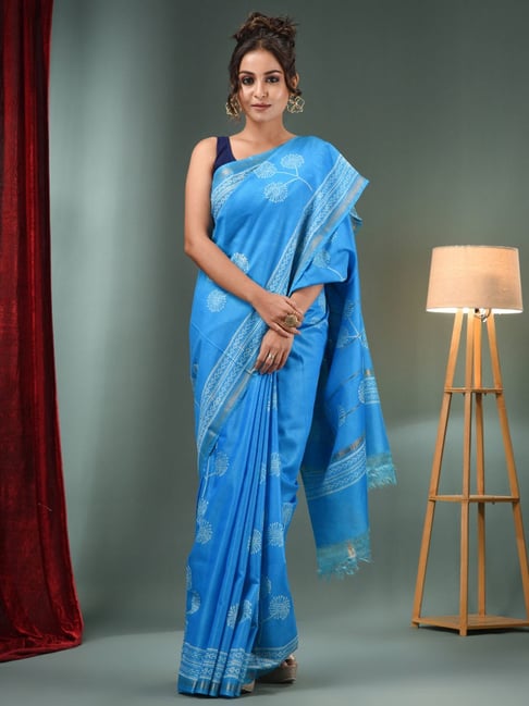 Sky Blue Pure Paithani Silk Saree – Esmerize