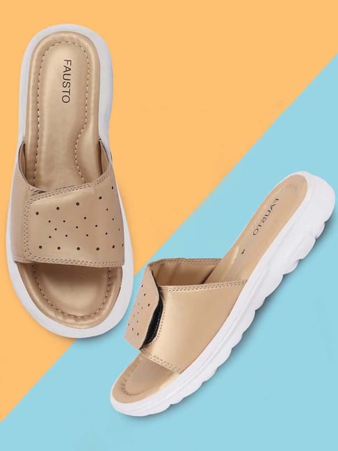 Fausto Women's Beige Slides-picture-40