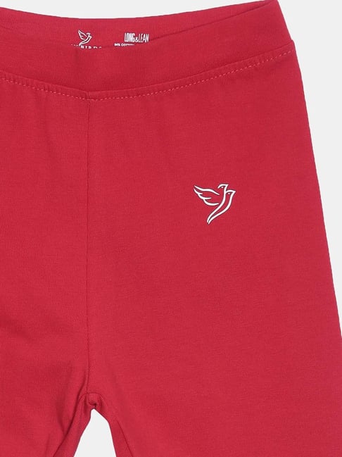 Buy TWIN BIRDS Kids Red Cotton Leggings for Girls Clothing Online @ Tata  CLiQ