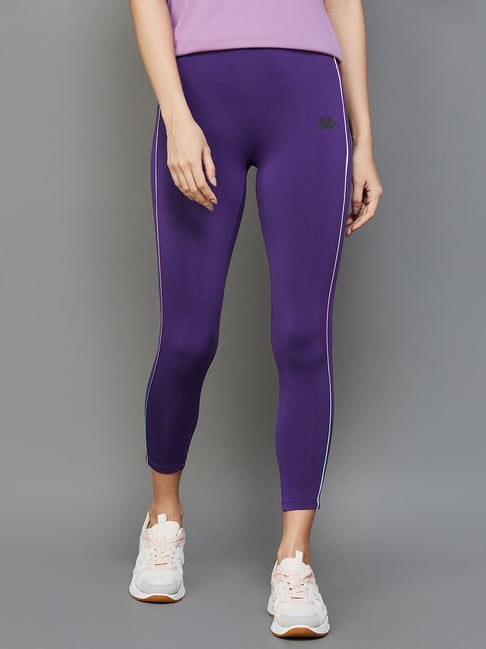 logo-waist performance leggings in purple