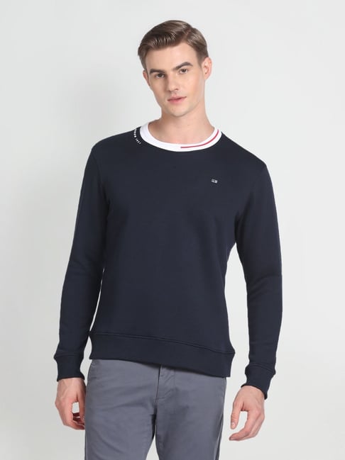 Arrow Sport Blue Cotton Regular Fit Sweatshirt-picture-35