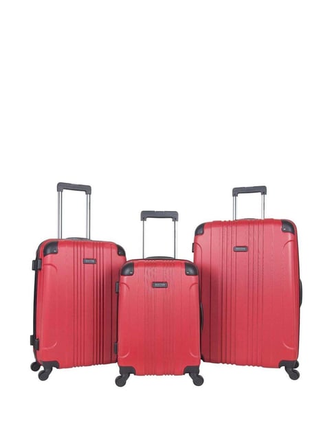 Buy Kenneth Cole Red Textured Trolley Bag Pack of Online At Best