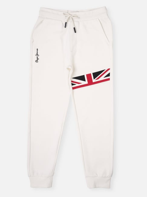Pepe Jeans Boys White Printed Joggers