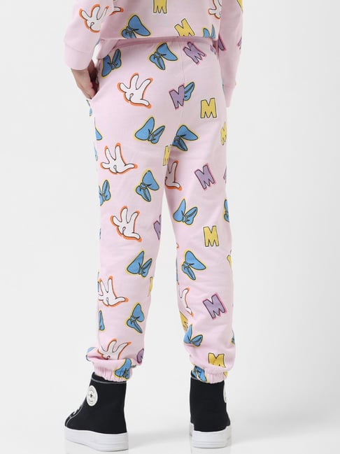 VERO MODA GIRL Pink Printed Joggers