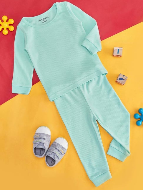 Pantaloons Baby Kids Mint Green Regular Fit Full Sleeves Thermal Set-picture-26