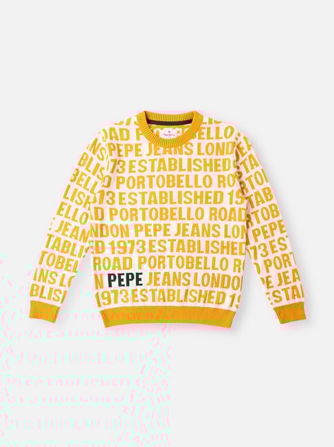 Pepe Jeans Kids Gold Printed Sweater