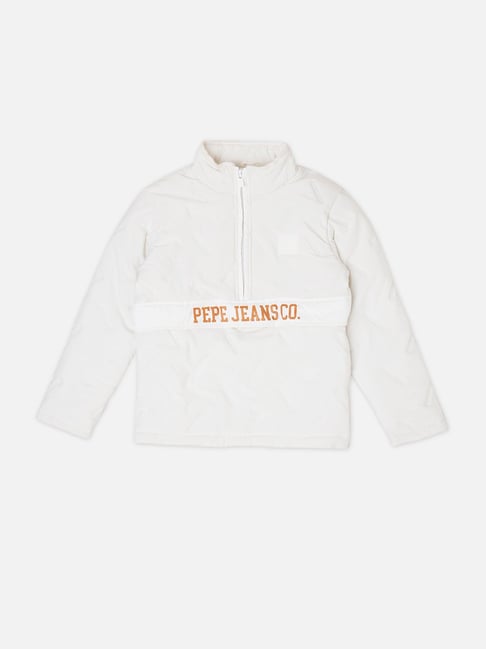 Buy Pepe Jeans men brand logo hooded jacket white Online | Brands For Less