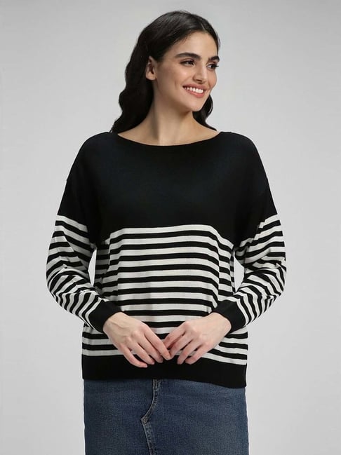 Forever 21 Black Striped Sweater