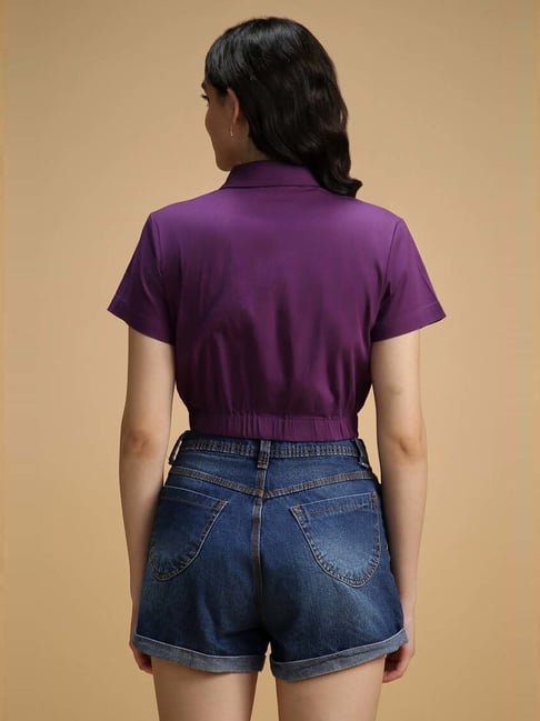 forever 21 purple crop top