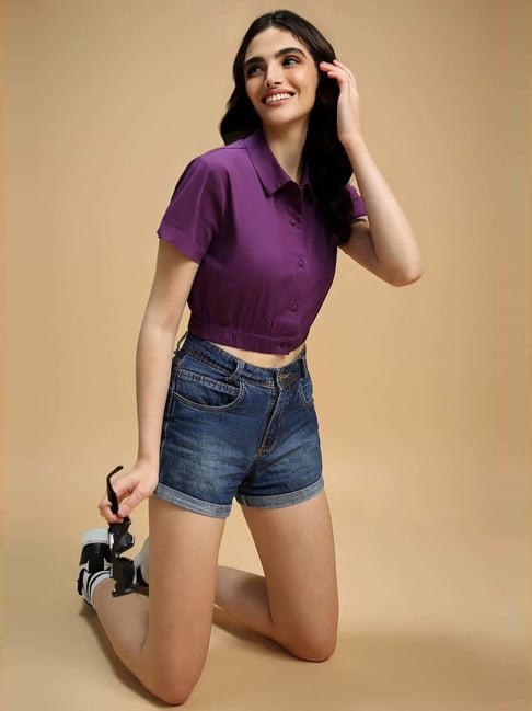 forever 21 purple crop top