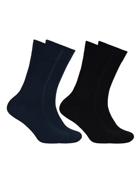 BALENZIA Black & Navy Socks - Pack of 4