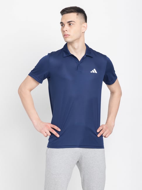 adidas navy blue polo t shirt