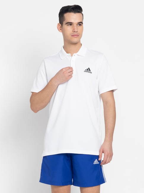 adidas Designed To Move White Regular Fit Sports Polo T-Shirt-picture-12