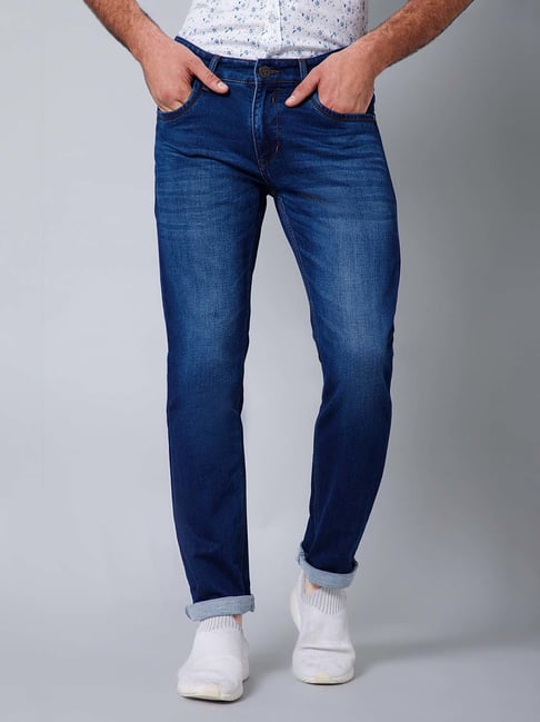 Cantabil Dark Blue Regular Fit Jeans-picture-36