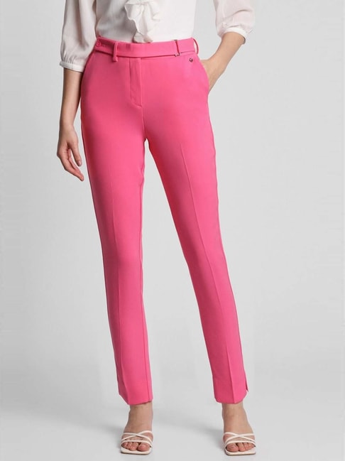 Burberry Candy Pink Wide-leg Tumbled Wool Tailored Trousers, Brand Size 48  (Waist Size 32.7