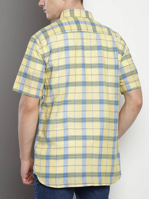 tommy hilfiger blue and yellow shirt