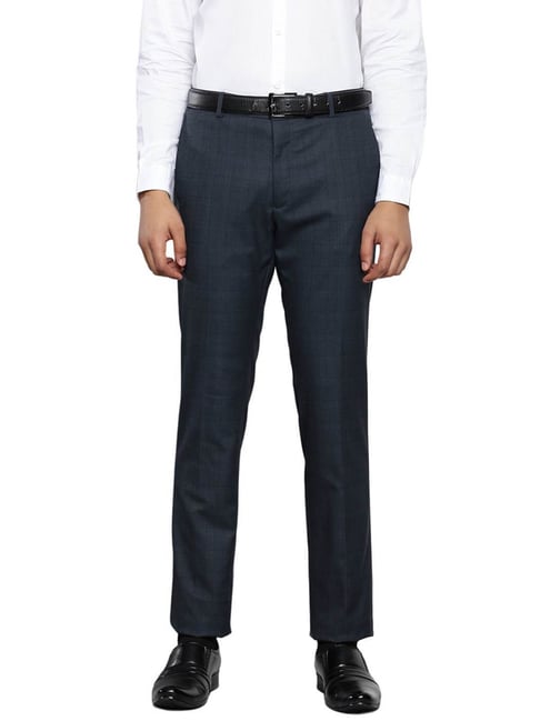 Tommy Hilfiger Grey Straight Fit Checks Trousers-picture-18
