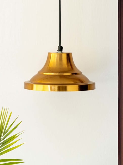 ExclusiveLane Golden Iron Modern Pedestal' Handcrafted Hanging Pendant Lamp Shade