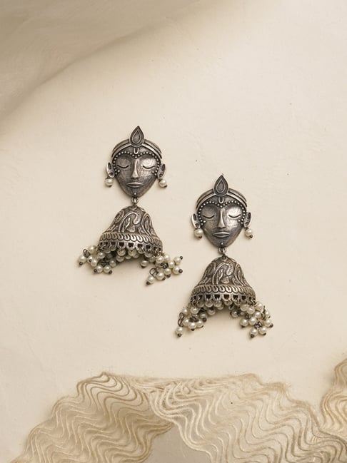 Buy Oxidised Earring,trishul Stud Earring for Women and Girls Oxidized  Silver Earrings Oxidized Silver Jewellery Durga Earrings Online in India -  Etsy