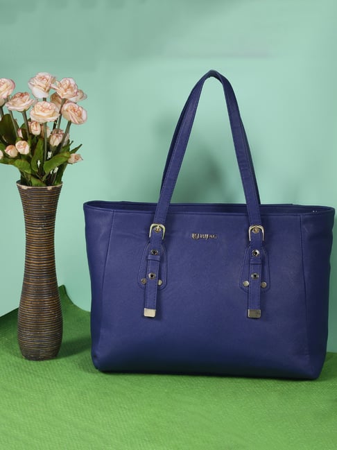 RIJAC Azure Haven Blue Leather Tote Bag