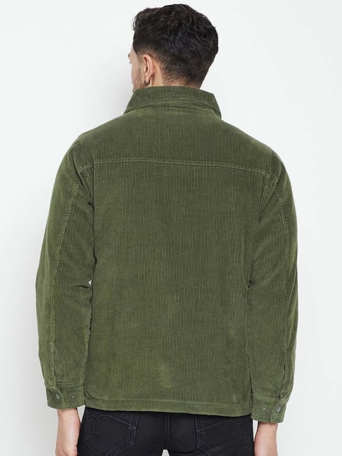 Olive Green Mid-Wale Cotton Corduroy Tailored Jacket – Drakes