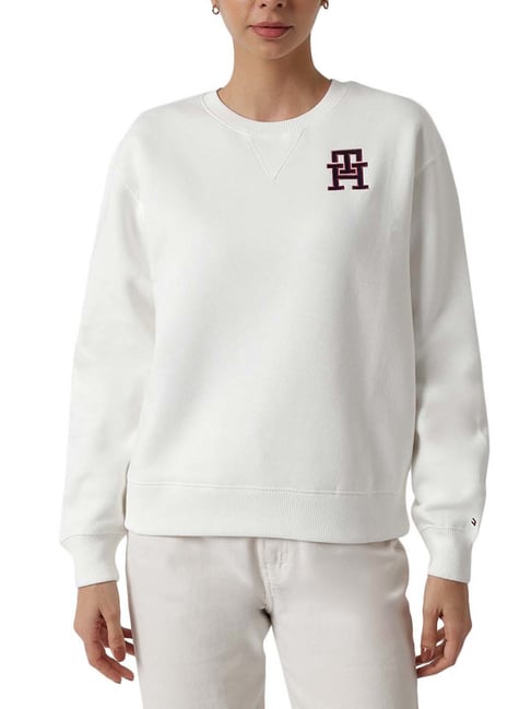 Buy Tommy Hilfiger Ecru Regular Fit Sweatshirt Online Tata CLiQ
