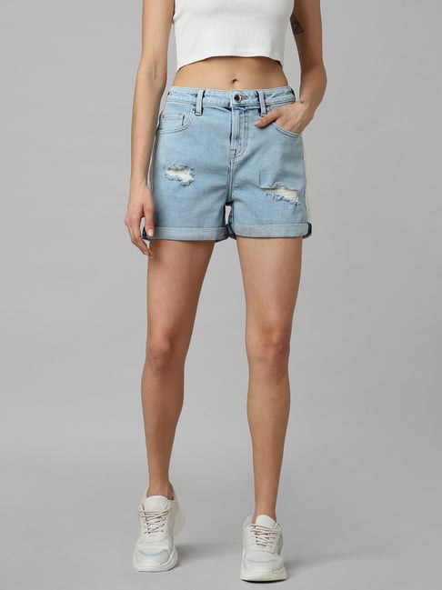 Only Light Blue Regular Fit Shorts-picture-36