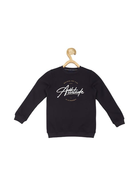 Allen Solly Junior Black Graphic Print Full Sleeves Sweatshirt-picture-37