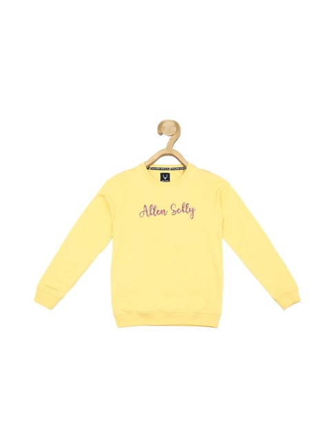 Buy Allen Solly Junior Yellow Embellished Sweatshirt for Girls