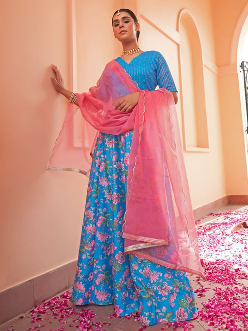 Pink Exquisite Designer Partywear Silk Lehenga Choli – Fashionfy