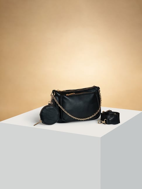 Buy Lavie Debossed Hemi Black Textured Small Cross Body Bag at Best Price @  Tata CLiQ