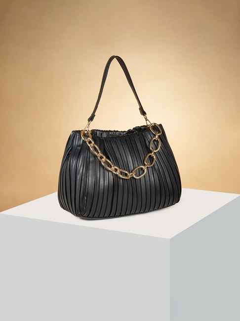 Buy Forever Glam by Pantaloons Black Solid Medium Shoulder Bag at Best  Price @ Tata CLiQ